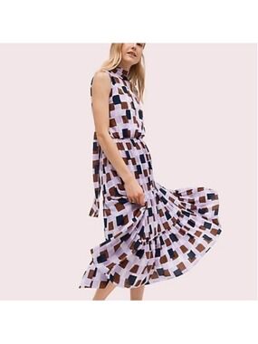Kate Spade New York Geo Squares Tie-neck Dress size 6